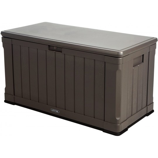 Deluxe 120 Gallon Deck Box Resin Patio Storage Bin Outdoor