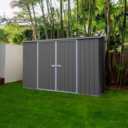 Absco Double Door Space Saver 10 x 2.5 Metal Garden Shed - Woodland Gray (AB1109)