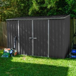 Absco Double Door Space Saver 10 x 5 Metal Garden Shed - Woodland Gray (AB1111)