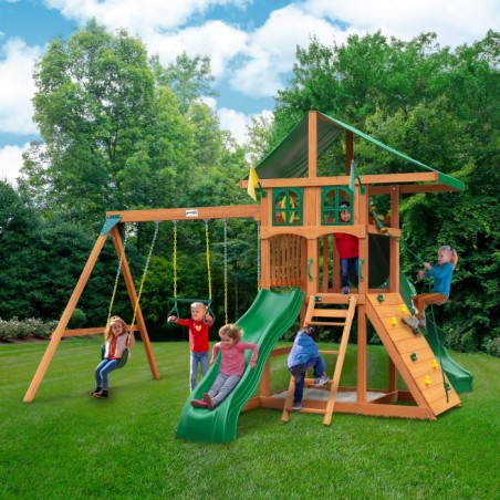 Gorilla Outing w/ Tube Slide w/ Deluxe Green Vinyl Canopy and Treehouse (01-1074)