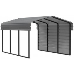 Arrow Carport 10X15x07 with 1-sided Enclosure Charcoal (CPHC101507ECL1)