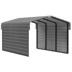 Arrow Carport 10X15x07 with 2-sided Enclosure Charcoal (CPHC101507ECL2)
