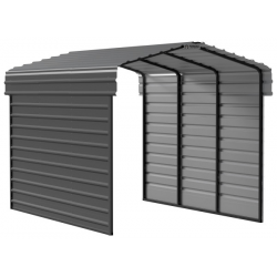 Arrow Carport 10x15x09 with 2-sided enclosure-Charcoal (CPHC101509ECL2)