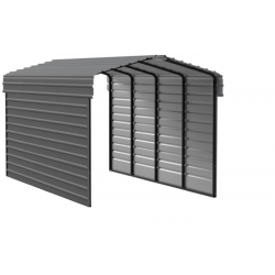Arrow Carport 10x20x09 with 2-sided enclosure-Charcoal (CPHC102009ECL2)