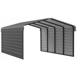 Arrow Carport 12x20x7 with 2-sided enclosure-Charcoal (CPHC122007ECL2)