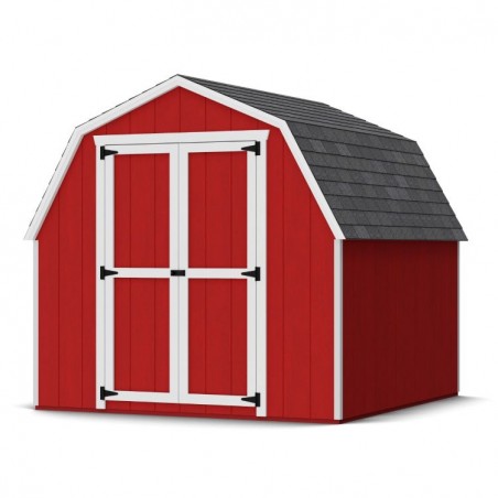 Little Cottage Co. 8x8 Value Gambrel Barn Shed Kit w/ 4' Sidewalls (8x8-VGB-4-WPC)