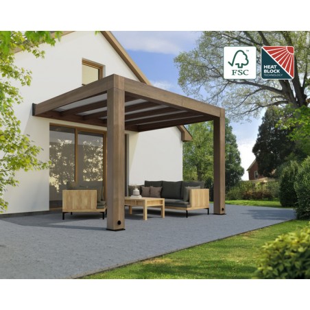 Palram - Canopia 10 x 17 Helsinki Patio Cover Kit - Brown/Light Gray (HG9265)