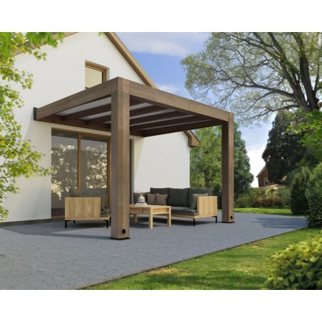 Palram - Canopia 10 x 17 Helsinki Patio Cover Kit - Brown/Light Gray (HG9265)