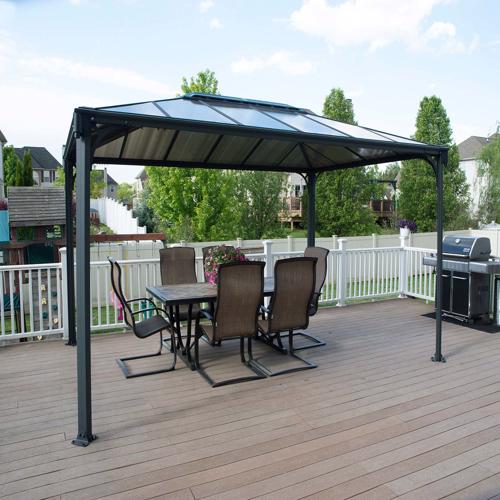 This gazebo kit create shade and protection from the elements. 