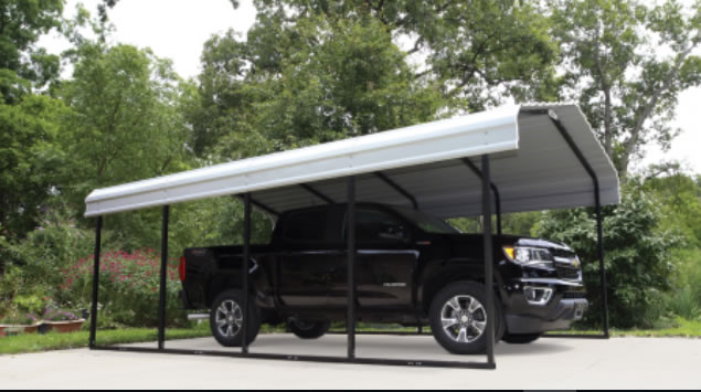 Arrow Steel 12x24x7 Carport Kit - Eggshell White (CPH122407) Shade your vehicle, truck, ATV, outdoor equipment, rest areas or picnic areas