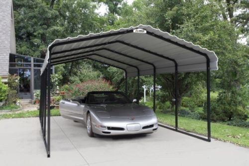 Arrow Steel 12x29x7 Carport Kit - Eggshell White (CPH122907) Perfect for your durable storage solution.