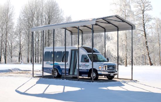 Arrow 14x24x14 Steel DIY Carport Kit - Eggshell (CPH142414) Protects your RV from the shade. 