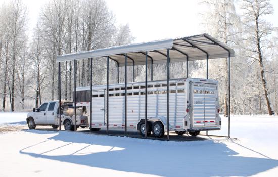 Arrow 14x29x14 Steel DIY Carport Kit - Eggshell (CPH142914) Protects your motor home from the snowy weather. 