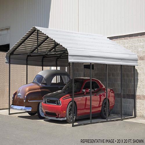Arrow Steel 20x29x7 DIY Carport Kit - Eggshell (CPH202907) Provides protection to your vehicles. 