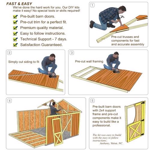Best Barns Arlington 12x16 Wood Storage Shed Kit (arlington_1216) DIY Assembly No Skills Required