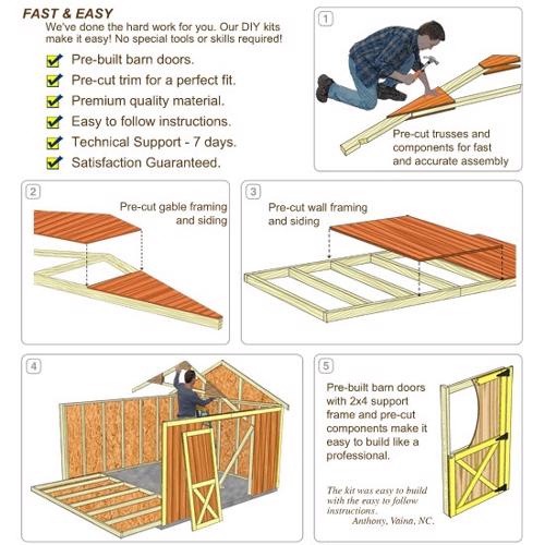 Best Barns Cambridge 10x12 Wood Shed Kit - All Pre-Cut (cambridge_1012) DIY Assembly No Skills Required