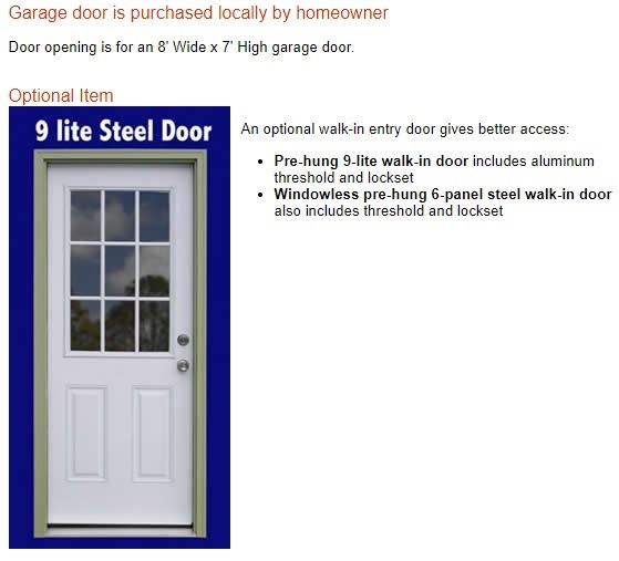 Best Barns Glenwood 12x24 Wood Storage Garage Kit (glenwood_1224) Optional Walk-In Entry Door