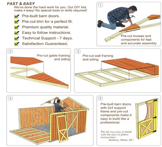 Best Barns Regency 8x12 Wood Storage Shed Kit (Regency_812) DIY Assembly No Skills Required