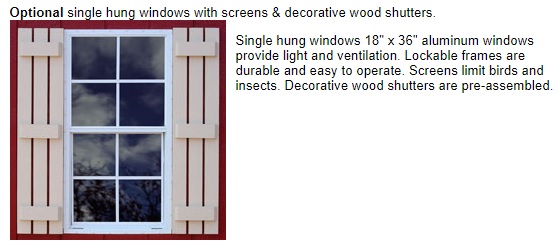 Best Barns Roanoke 16x20 Wood Storage Shed Kit (roanoke1620) Optional Windows