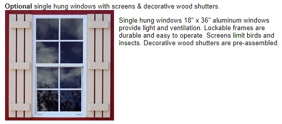 Best Barns Roanoke 16x28 Wood Storage Shed Kit (roanoke1628) Optional Windows