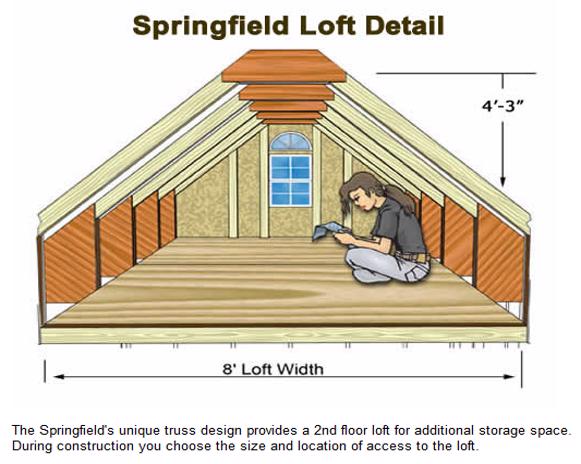 Best Barns Springfield 12x24 Wood Storage Shed Kit (springfield_1224) Second Floor Loft 