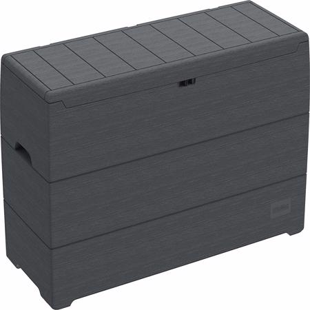 DuraMax Deck Box 71 Gallon - Gray (86600) This deckbox is made from materials that is strong enough to sit on. 
