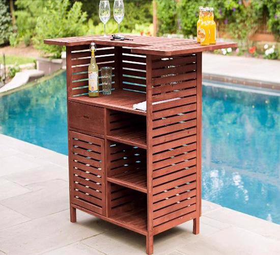 Leisure Season Outdoor Bar With Storage (OB4727) - Excellent for outdoor activities with lots of storage. 
