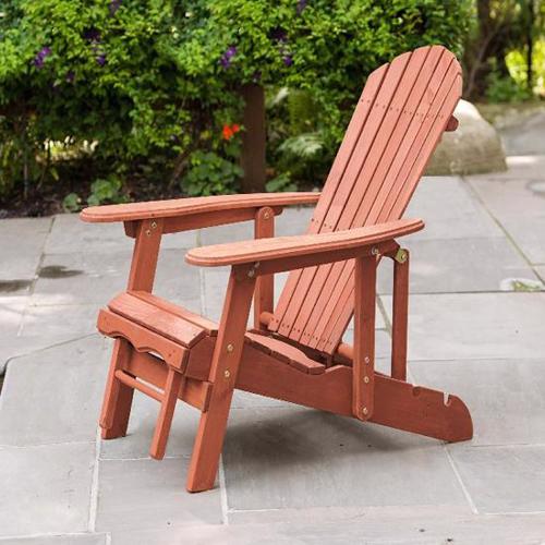 Leisure Season Reclining Adirondack Chair With Pull-Out Ottoman (AC7105) - Perfect place for relaxation in your patio.