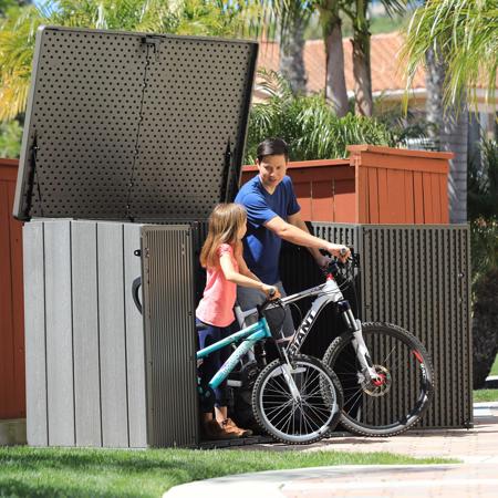 Lifetime Horizontal Storage Shed (60212) This horizontal shed can store your bicycles.  