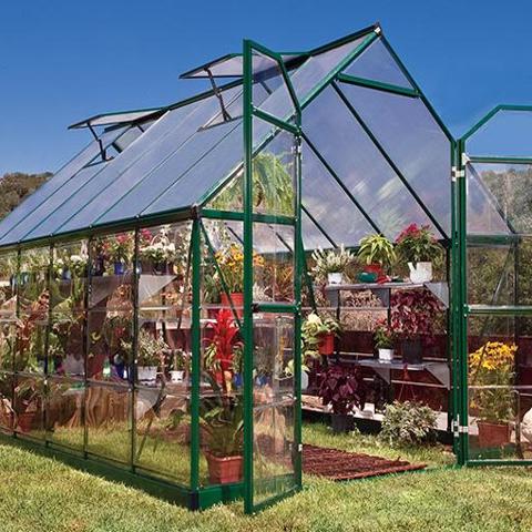 Palram 8x12 Balance Hobby Greenhouse Kit - Green (HG6112G) Gives you a large space for your plants. 