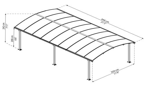 Palram 12x21 Arcadia Carport Kit (HG9117) This carport kit can be shifted into a gazebo, patio or a play area for your kids. 