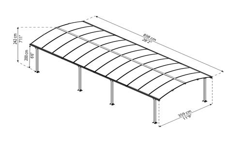 Palram 12x28 Arcadia Carport Kit (HG9119) This carport kit can be shifted into a gazebo, patio or a play area for your kids. 