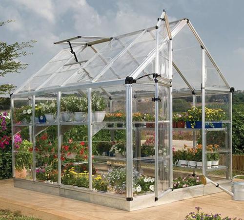 Palram 6x8 Snap & Grow Hobby Greenhouse Kit - Silver (HG6008) This greenhouse allows you to grow your plants and flowers all year-round.