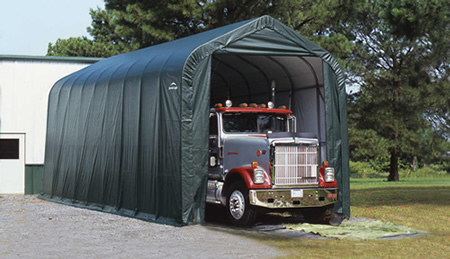 ShelterLogic 16x36x16 Peak Style Shelter, Green (79441) Ideal protection for your truck. 