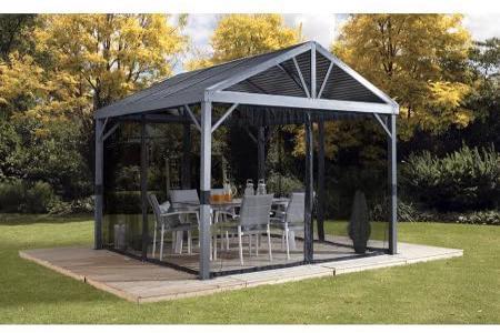 Sojag 10x10 Sanibel I Aluminum Gazebo Kit - Gray (500-9162837) It comes with a nylon mosquito net to protect you from flying insects and bugs. 