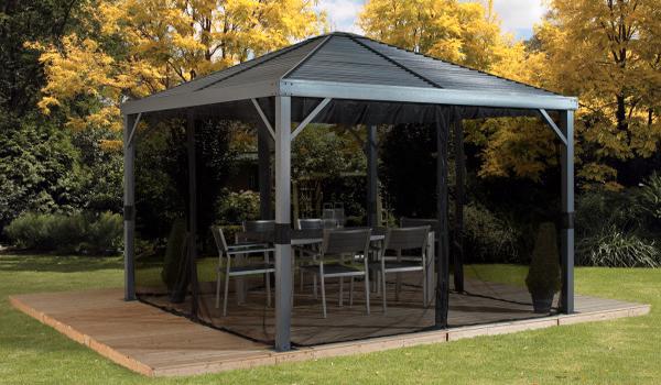 Sojag 8x8 Sanibel Aluminum Gazebo Kit - Gray (500-9162806) Our Sanibel 8x8 with mosquito netting that is included in the kit. 