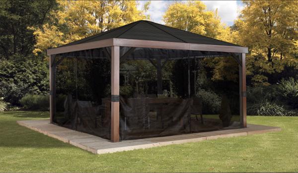 Sojag 12x12 Wood Finish Valencia Gazebo Kit (500-9166606) It comes with a mosquito net to protect you from insects and bugs. 